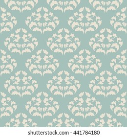 Seamless background of light blue color in the style of Damascus. Vintage abstract background
