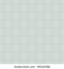 Seamless background of light blue color in the style of Damascus 