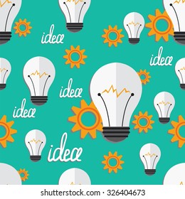 Seamless background . Light bulbs . Idea. Infographics .