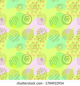 Fondo transparente de tonos verde claro amarillo y rosa