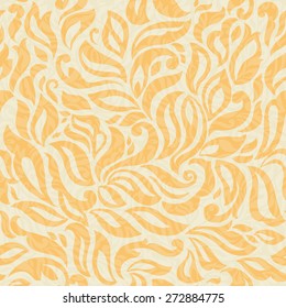 Seamless background light orange color, abstract floral template for design