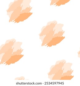Seamless background with light yellow cream pastel brush strokes isolated on a white background. Vector illustration.