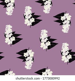 fondo transparente con flor lila, diseño vectorial para papel, tela.