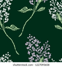 Seamless background of lilac twigs