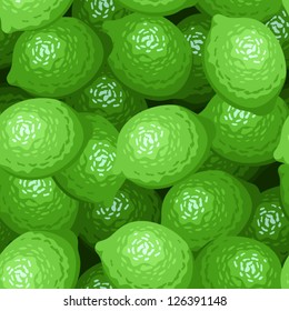 Seamless background with limes. Vector illustration.
