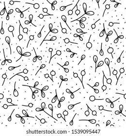 Seamless background with linear, stylized plants. Can be used for postcards, invitations, advertising, web, fabric and other.