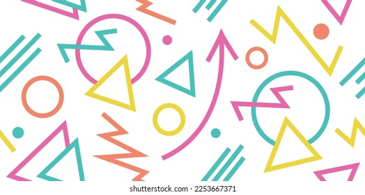 seamless background of lines, dots, shapes. abstract circle, doodle in a minimalist style. template for print, banner, poster, web, design. art vector graphics.