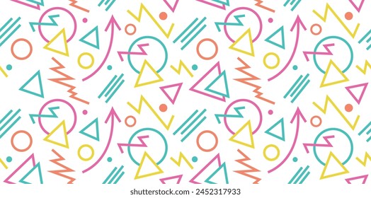 seamless background of lines, dots, shapes. abstract circle, doodle in a minimalist style. template for print, banner, poster, web, design. art vector graphics.