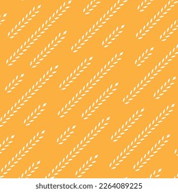 seamless background with lines. 
vector illustration. yellow pattern with spikelets of wheat. field. agronomist. agro. corn. 
bread. background.