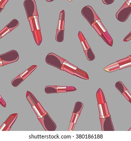 Seamless background with lipsticks