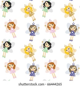 seamless background with little elfs