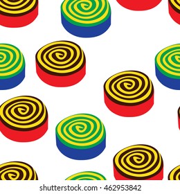 Seamless background with lollipops. Caramel and marmalade
