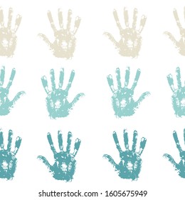 Seamless background made from color handprints.  Multicolor pattern for your design. Multicolor backdrop for your design.