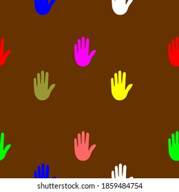 Fondo impecable hecho de huellas de colores. Patrón multicolor para su diseño.