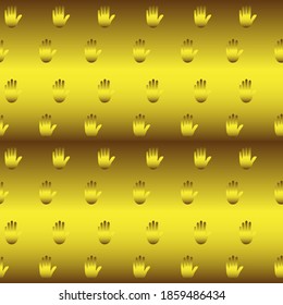 Fondo impecable hecho de huellas de colores. Patrón de color dorado para tu diseño.