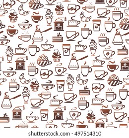 seamless background made of cup icons, vector