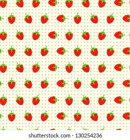 Seamless background made of cute strawberries.