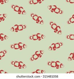 Seamless background made of exotic fish in linear style