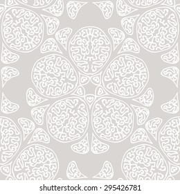 Seamless background made of exotic pattern in grey colors