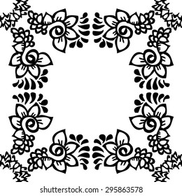 Seamless background made of exotic pattern in black and white colors
