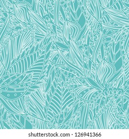 Seamless background made of leaves. Looks like snow ornament.
