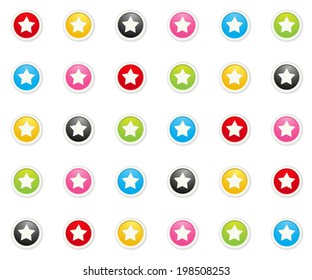 the seamless background made out of buttons with star / the star background / the star icon background