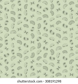 Seamless background made of pasta in linear style