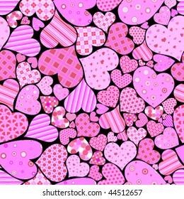 seamless background made from patterned hearts