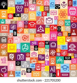 seamless background made of school and college icons, vector