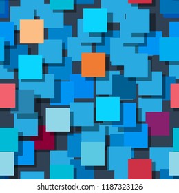 Seamless background made up of squares. The planes are painted monophatically. With different intensities. Vector illustration.