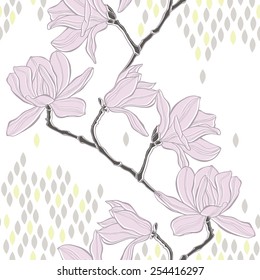 Seamless  background with magnolia.