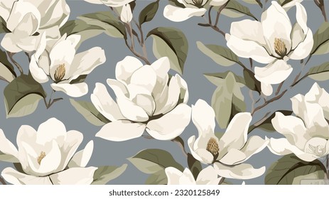 seamless background with magnolia flower 012