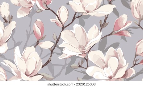 seamless background with magnolia flower 08