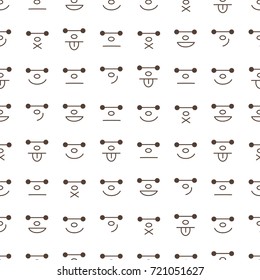 Seamless background maid of different simple primitive faces in one color 