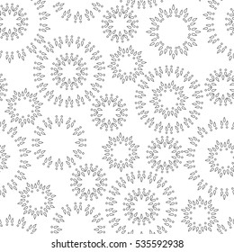 Seamless background mandala and round ornament for coloring, anti stress therapy art pattern. Vector illustration.