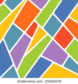 Seamless background of many color shapes