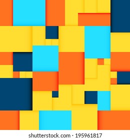 Seamless background with many colored rectangles, vector illustration