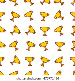 Seamless background with many golden cups