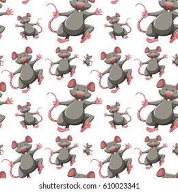 Nahtloser Hintergrund mit vielen Ratten-Illustrationen