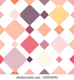 Seamless background with many vertical arranged, pastel colored, different sized rhombus streaks