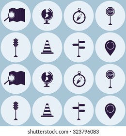 Seamless background with map and location sign for your design