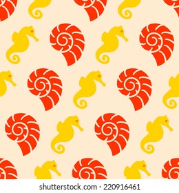 seamless background with marine recreation symbols