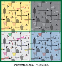 Seamless background with math graphs
