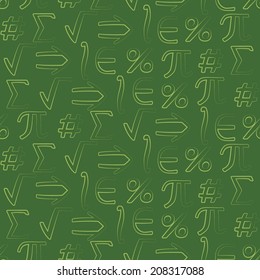 Seamless background with mathematical symbols