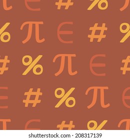 Seamless background with mathematical symbols