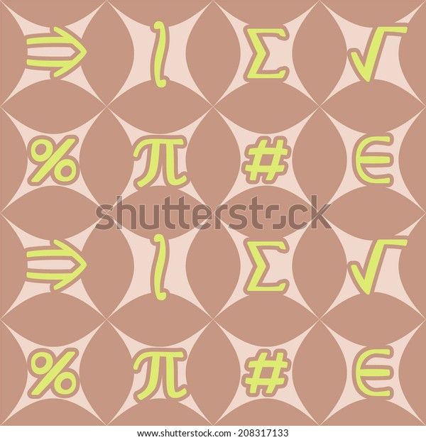 Seamless background
with mathematical
symbols