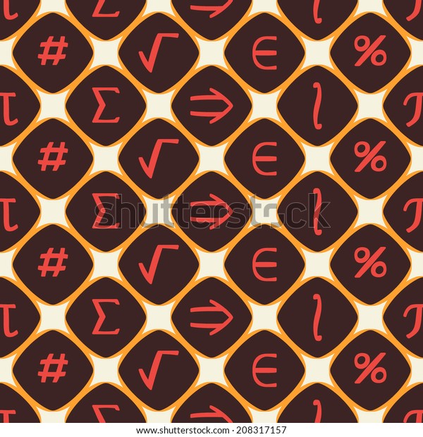 Seamless background
with mathematical
symbols