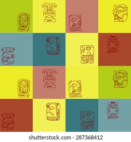 Seamless Background Maya Calendar Named Months Stock Vector (Royalty Seamless Background Maya Calendar Named Months Stock Vector (Royalty