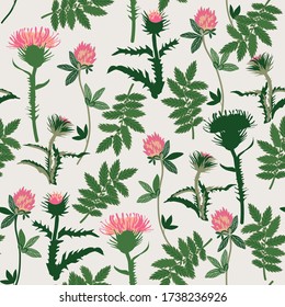 seamless background with meadow flowers, vector design for paper, fabric