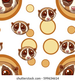 Seamless background with meerkat faces illustration